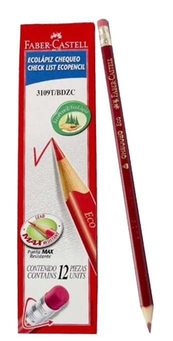 LAPIZ ROJO CHEQUEO KORES--FABER